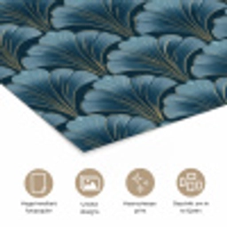 Patroon - Ginkgoblad - Blauw poster papier klein 62 -closeup_NL