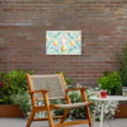 Konijn - Eieren - Takjes Tuinposter op houten frame 2 cm dik klein -sfeer3