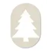 Japandi - Kerstboom - Beige - Kerstversiering Wandcirkel Ovaal Forex klein -3d