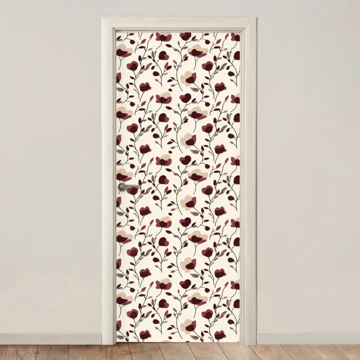 Bloemen - Botanisch - Bordeaux deurposter klein 289 -3d_beige