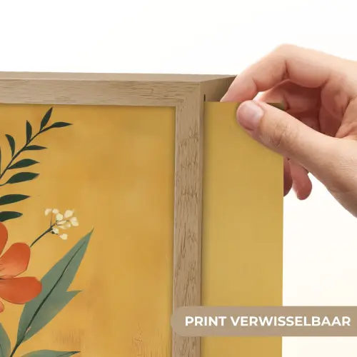 Bladeren - Boeket - Bloemen - Geel Light Box met batterij (Wandlamp) middel -USP_websiteprintNL