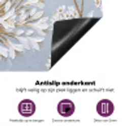 Illustratie - Bloemen - Blauw Inductie beschermer vinyl 3mm middel -zzzzzzz-cc-onderkant