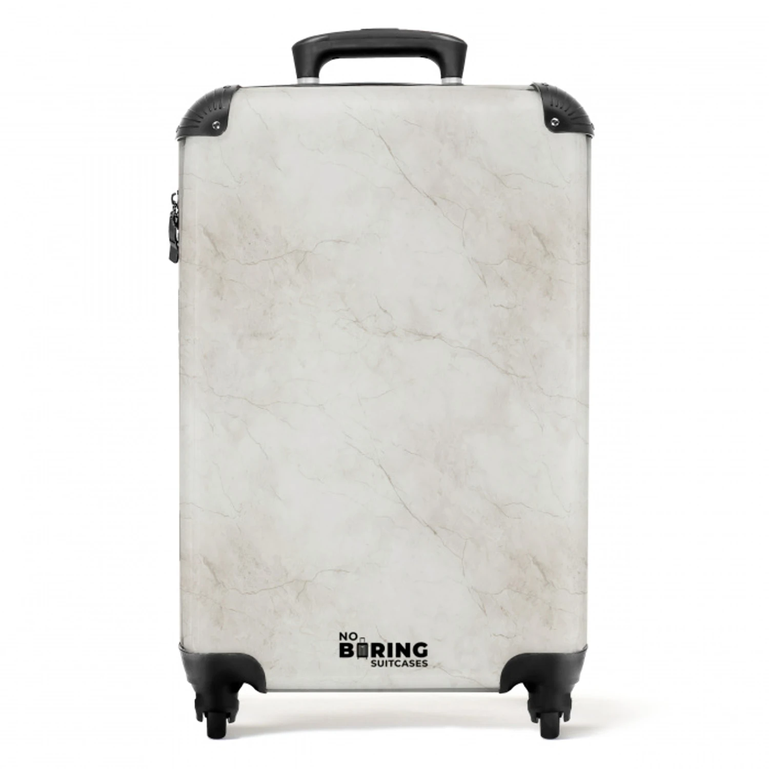 Grijs - Marmer - Aders NBS - Handbagage koffer - Volwassenen Unisex middel -productfoto_recht