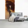 Giraf - Bruin - Abstract - Geschilderd fotobehang vinyl groot -slaapkamer