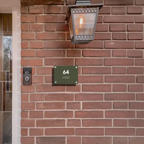 Donkergroen - Modern Naambord Rechthoek middel -sfeer7-rechthoek-S