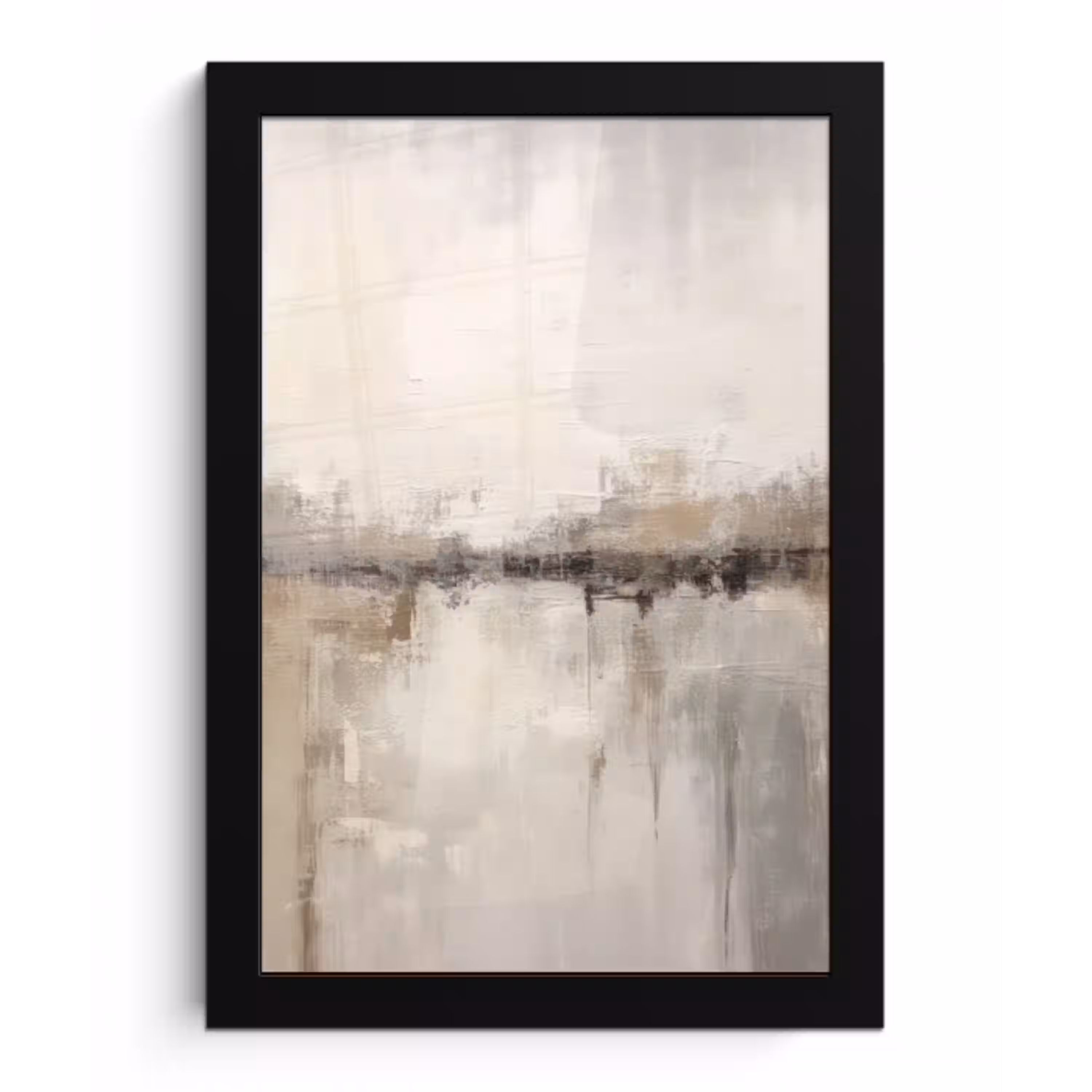 Moderne kunst - Abstract - Beige fotolijst zwart zonder passe partout klein -3d