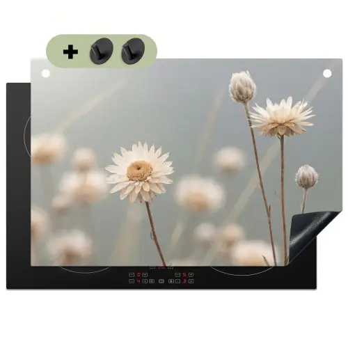 Strobloemen - Wit - Daglicht Inductie beschemer met haakjes klein -3d