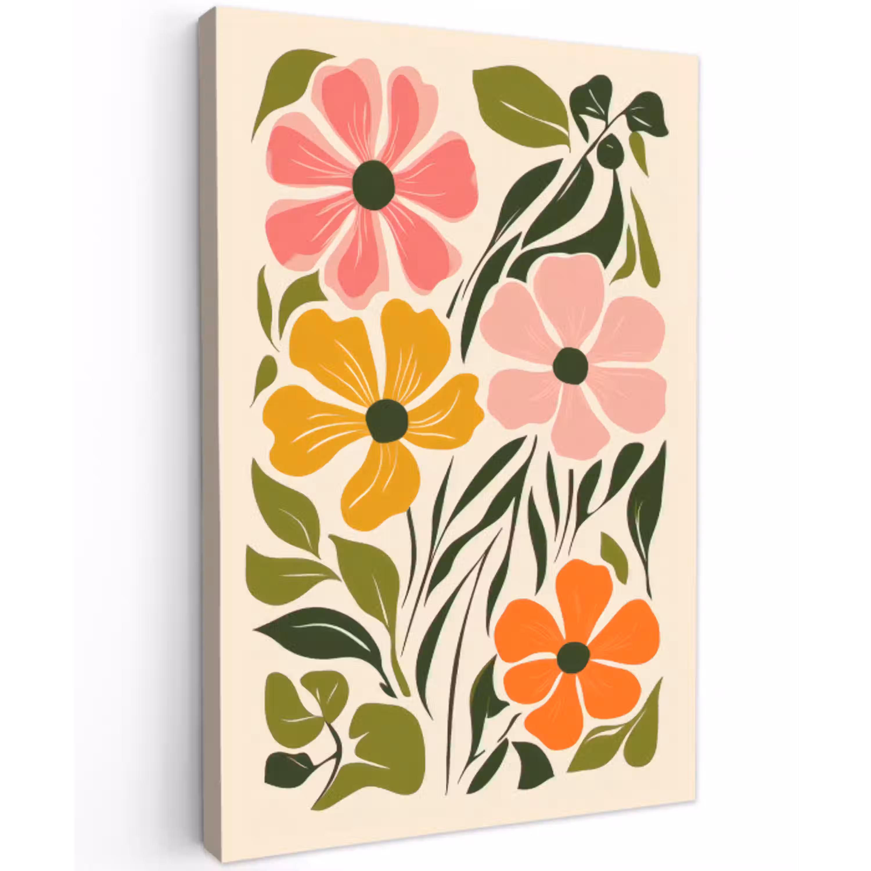 Bloemen - Speels - Kleurrijk canvas 2cm klein -z3d