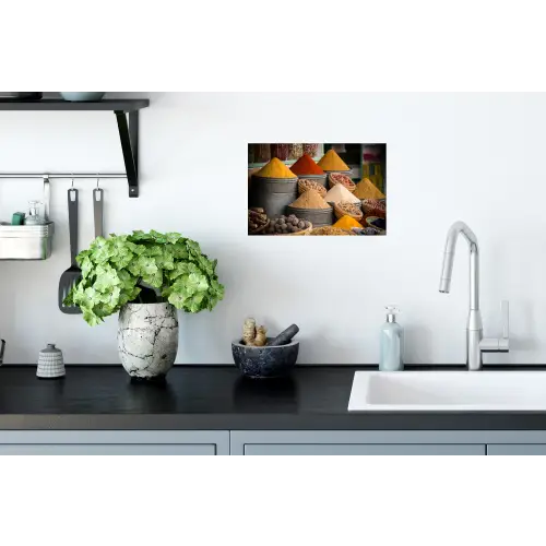 Kruiden - Ton - Specerijen - Geel - Bruin Muursticker klein -keuken
