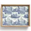 Huizen - Bomen - Water - Vogels - Blauw Dienblad Rechthoek middel 911 -z3d_shopping