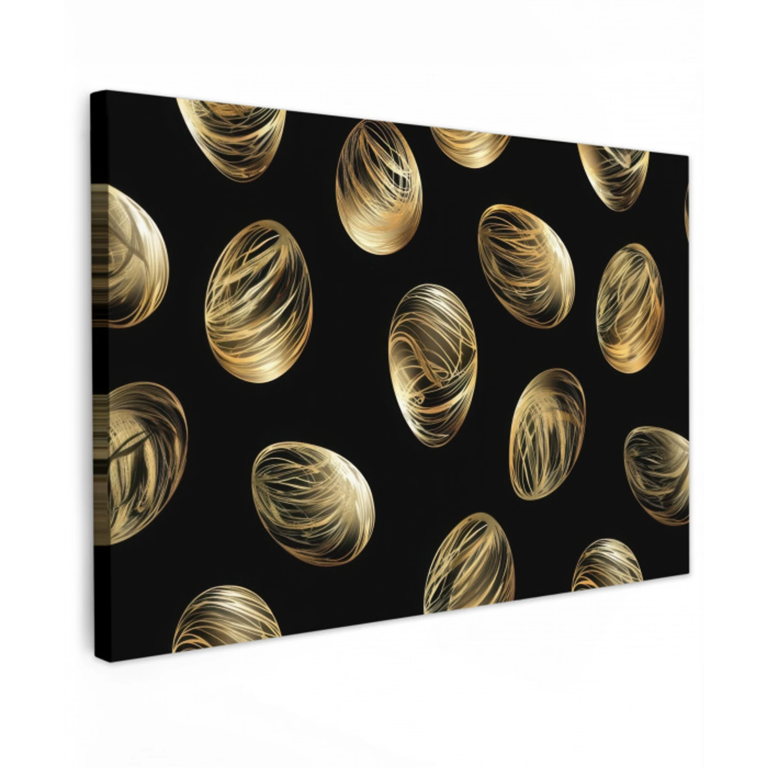 Eieren - Goud - Patroon Tuinposter op houten frame 2 cm dik klein -3d