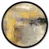 Abstract - Geel - Modern - Beige Fotolijst rond zonder passe partout klein -3d
