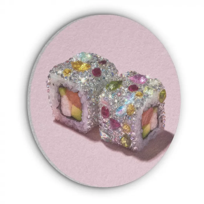 Sushi - Rolletjes - Steentjes - Kleurrijk Akoestische PET Vilt - Rond klein -3d