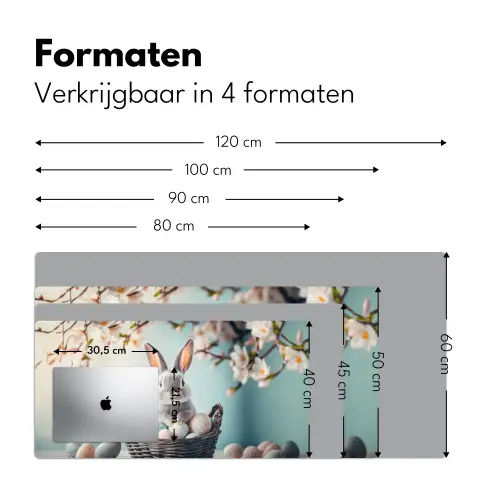 Konijn - Eieren - Mand Muismat XXL klein -sfeer5