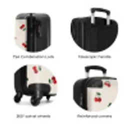 Beige achtergrond met patroon van grote kersen NBS - Handbagage koffer - Unisex middel zzzzzzzbolletjes_ENG