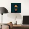 Vrouw - Vlinder - Bril - Blauw - Modern - Portret aluminium wit klein -sfeer5