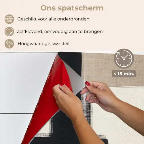 Zwart - Abstract - Japandi keuken achterwand spatscherm klein -spatscherm_NL