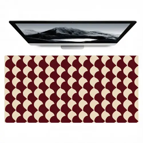 Rood - Tegelpatroon - Crème Muismat XXL klein 681 -zzz3d