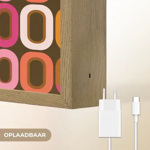 Modern - Retro - Kleurrijk Light Box met batterij (Wandlamp) middel 907 -USP_websiteoplaadbaarNL