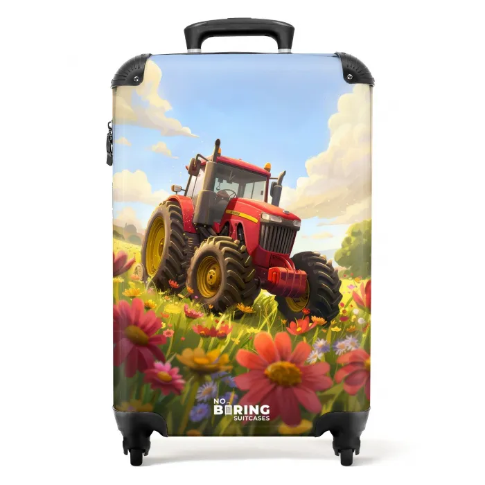 Trekker in bloemenweide NBS - Handbagage koffer - Kinderen Unisex middel -productfoto_recht