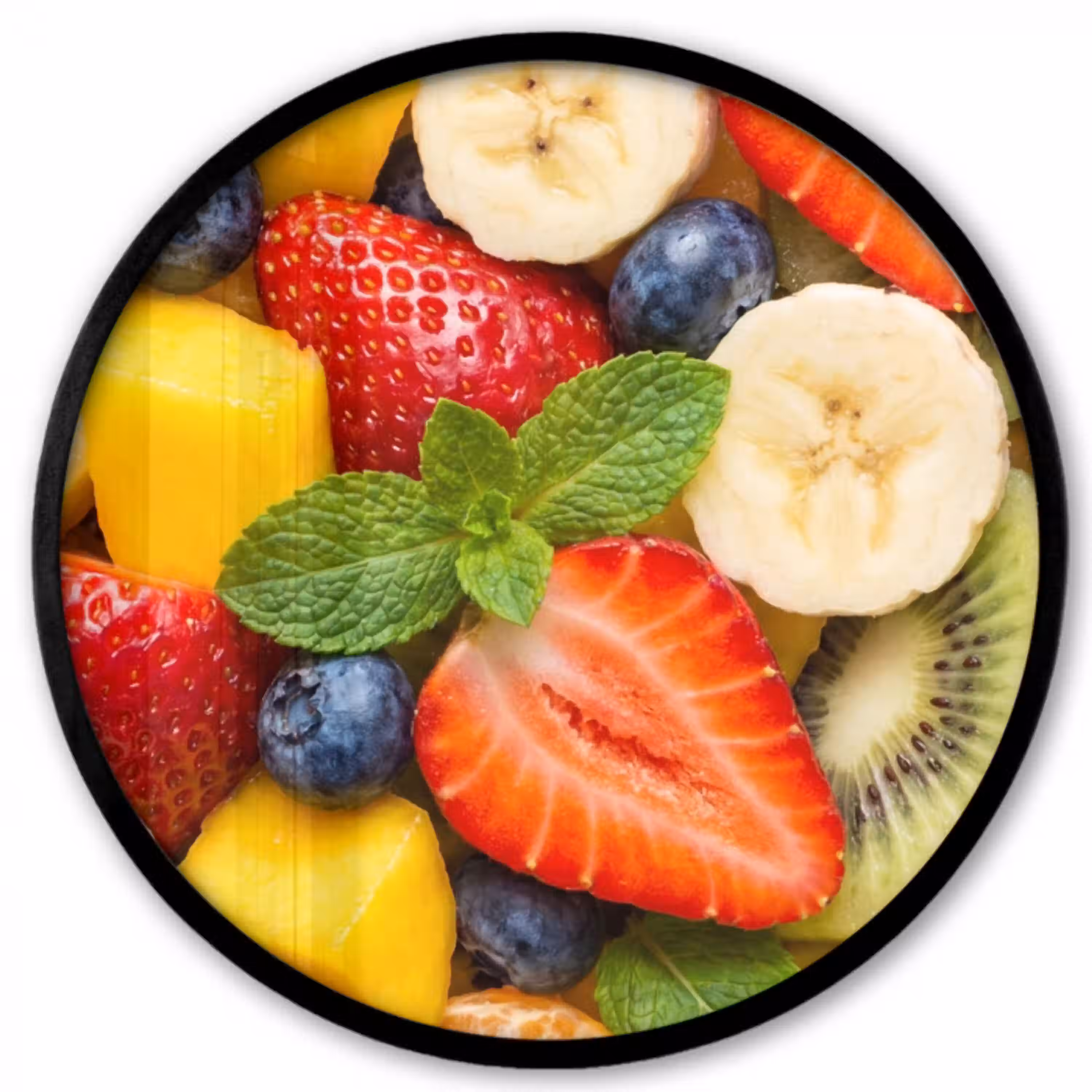Fruit - Plakjes - Eten - Kleurrijk Fotolijst rond zonder passe partout klein -3d