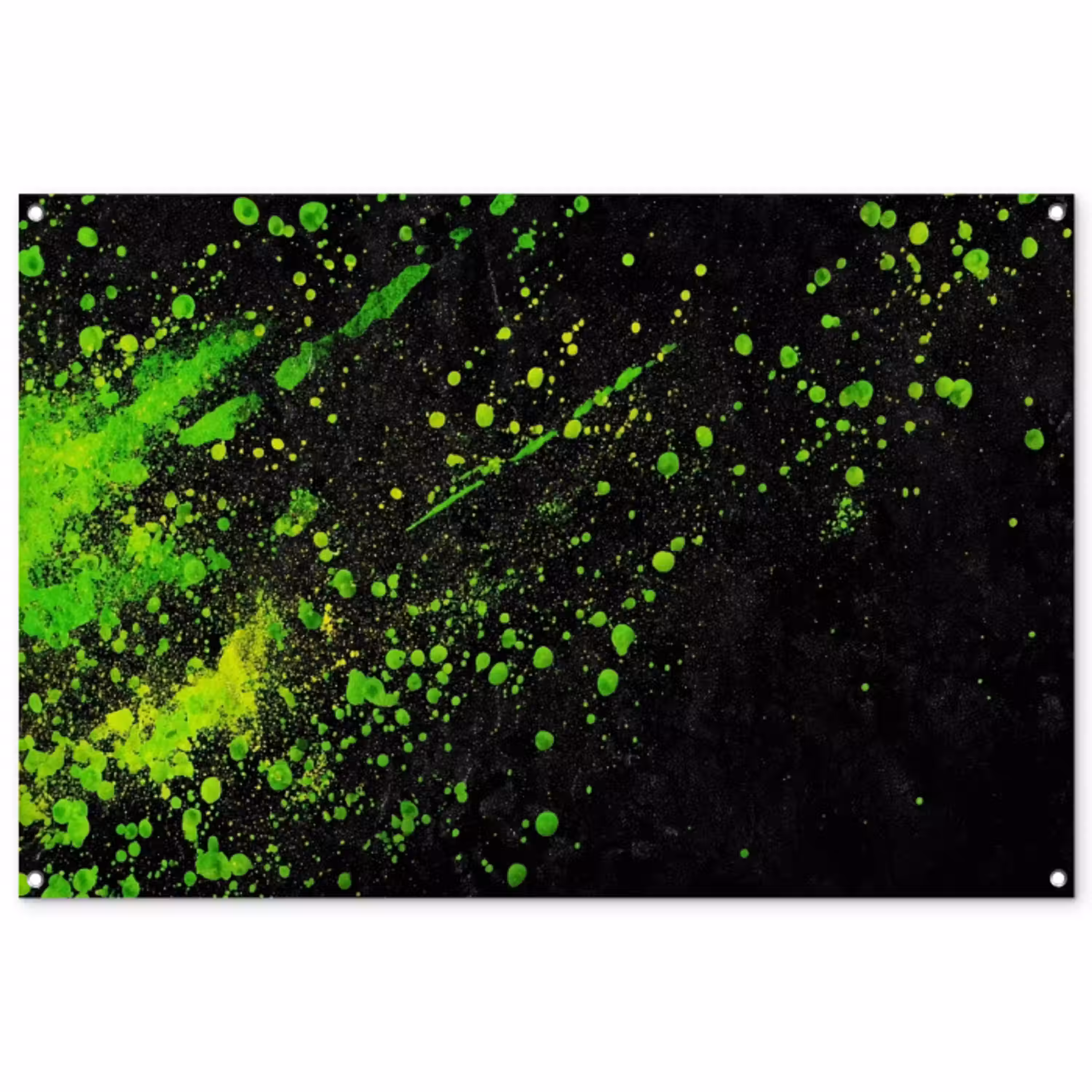Gaming - Spetters - Groen - Chaotisch - Groen tuinposter los doek groot -3d
