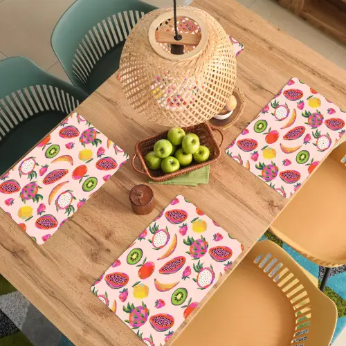Roze - Kleuren - Fruit - Patroon Placemat vinyl groot 368 -zzsfeer5_Kitchenyeah-website