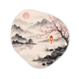 Zon - Japans - Traditioneel Wandcirkel Organisch Forex 3mm klein -3d