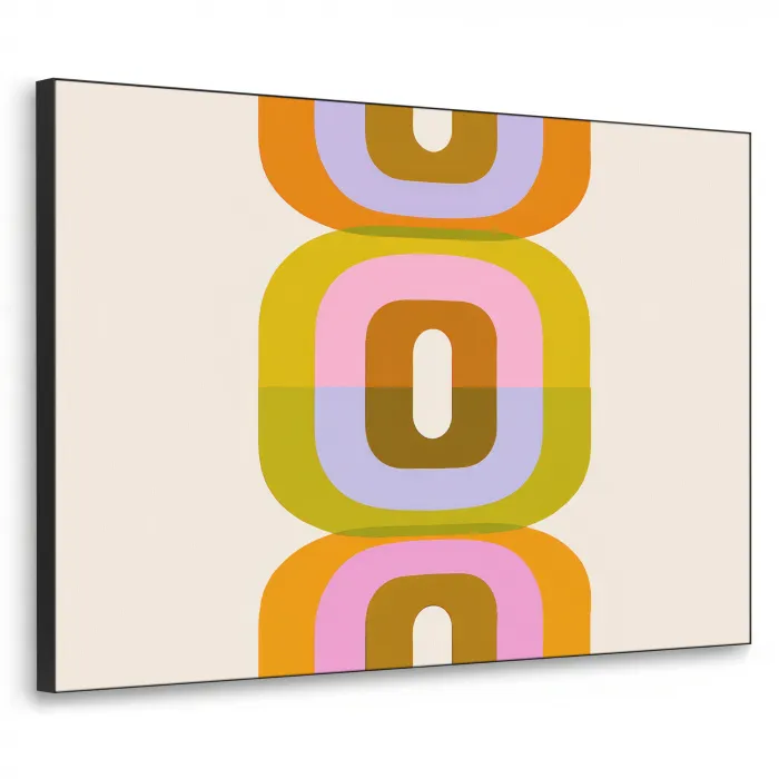 Stapel - Vormen - Geblokt - Oranje Textielframe zwart klein -3d