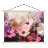 Bloemen - Kleurrijk - Bloei textielposter latten blank klein -3d