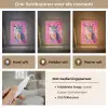 Uil - Roze - Blauw - Verf - Abstract Light Box met kabel (Tafellamp) klein -USP_lichtkleurNL