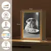 Hond - Bulldog - Pasta - Bril - Stoer - Dieren Light Box met kabel (Tafellamp) klein -USP_FR