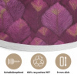 Bladeren - Patroon - Burgundy Akoestische PET Vilt - Rond klein 838 -closeup_DE