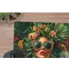 Vrouw - Panterprint - Jungle - Natuur - Luxe muismat rubber klein -closeup