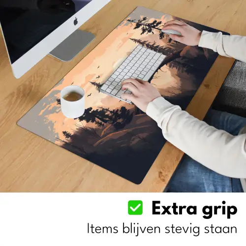 Beren - Bomen - Landschap - Zonsondergang Muismat XXL klein -sfeer3