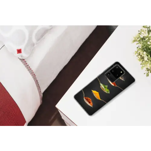Kruiden - Lepel - Specerijen - Zwart - Italiaans Telefoonhoesje Samsung Galaxy S20 Ultra klein -kamerS20Ultra
