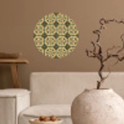 Ornament - Patroon - Groen Wandcirkel behangsticker klein 186 -sfeer1