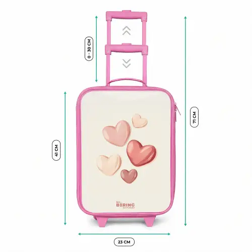 Zwevende harten in zachte rode en roze tinten Kinderkoffer - Roze klein -productfoto_formaten