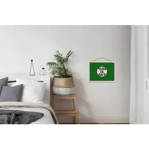 Cirkel - Roze - Tekst - Art textielposter latten blank klein -woonkamer