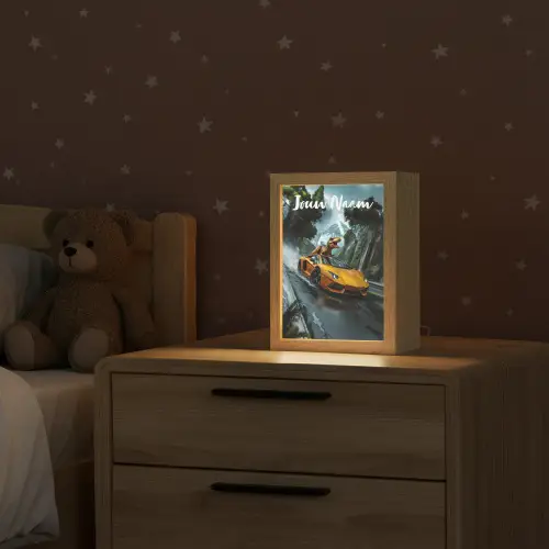 T-Rex - Auto - Regenwoud Light Box met kabel (Kinderlampje) klein -sfeer1_kind