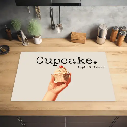 Cupcake - Zoet - Kers Inductie beschermer vinyl 3mm klein -sfeer5