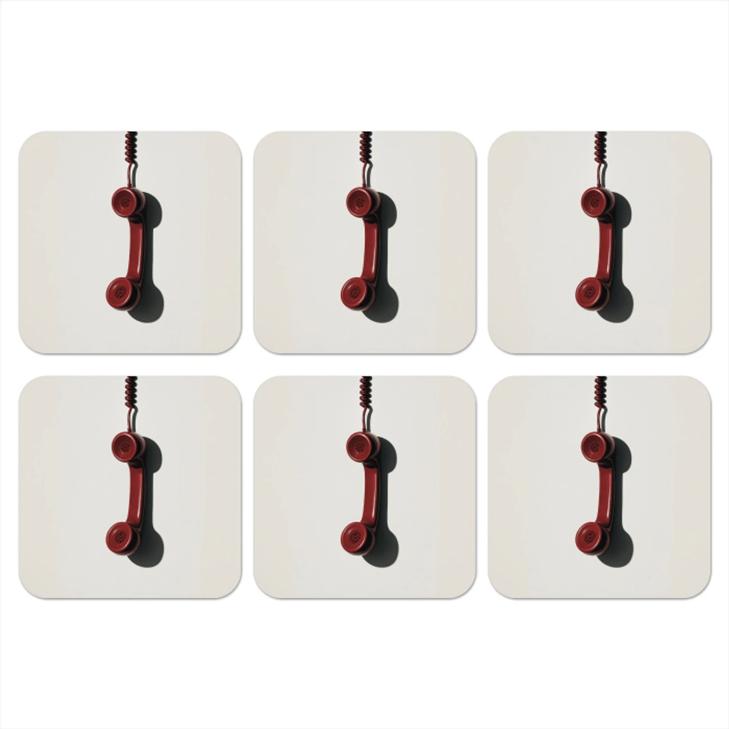 Onderzetters - Telefoon - Koord - Rood - Minimalistisch | Topdoek.nl
