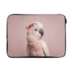 Kaketoe - Portret - Roze laptophoes neopreen klein -3d
