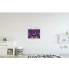 Sierlijk - Bloemen - Vlinder - Paars textielposter latten blank klein -kinderkamer