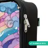 Illustratie van wolken, regenbogen en bloemen Kinderkoffer - Zwart klein -rits_NL
