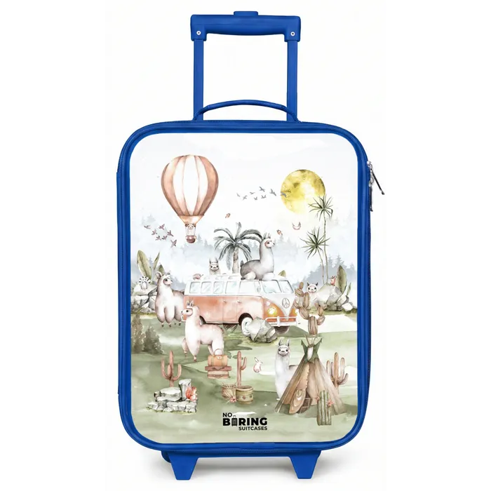 Alpaca avontuur Kinderkoffer - Blauw klein -zz3dotto
