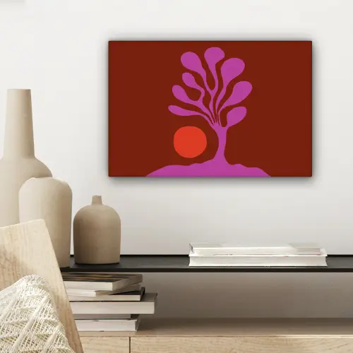 Boom - Paars - Cirkel - Vloeiend canvas 2cm klein -sfeer6