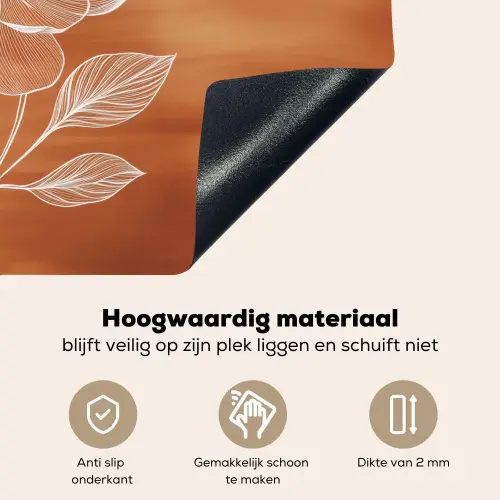 Bloem - Minimalistisch - Wit Inductie beschemer met haakjes klein -ky-onderkant-nl