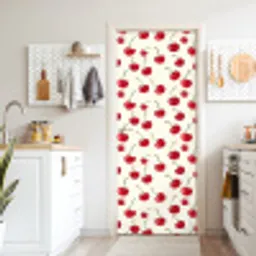 Kersen - Minimalistisch - Rood deurposter klein 289 -sfeer5