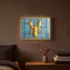 Kreeft - Geel - Blauw - Tegels Light Box met batterij (Wandlamp) middel -sfeer4
